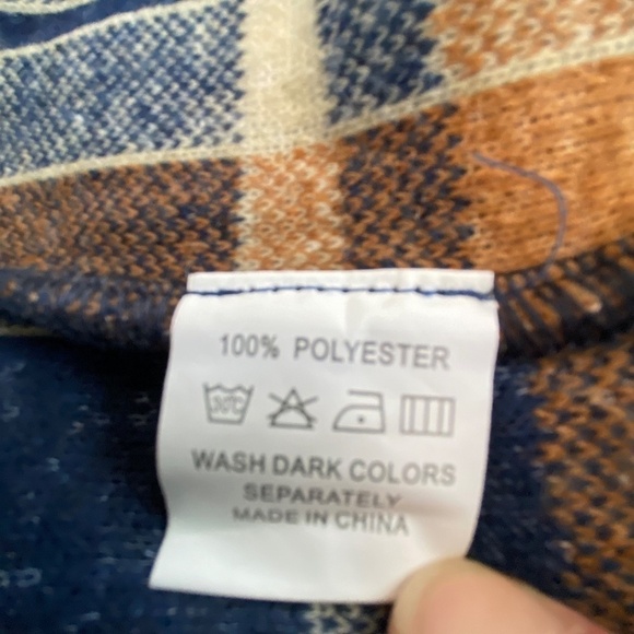 NWT Team Ltd. ladies blue plaid teddy zip jacket size small (fits more like a M) - Picture 12 of 13